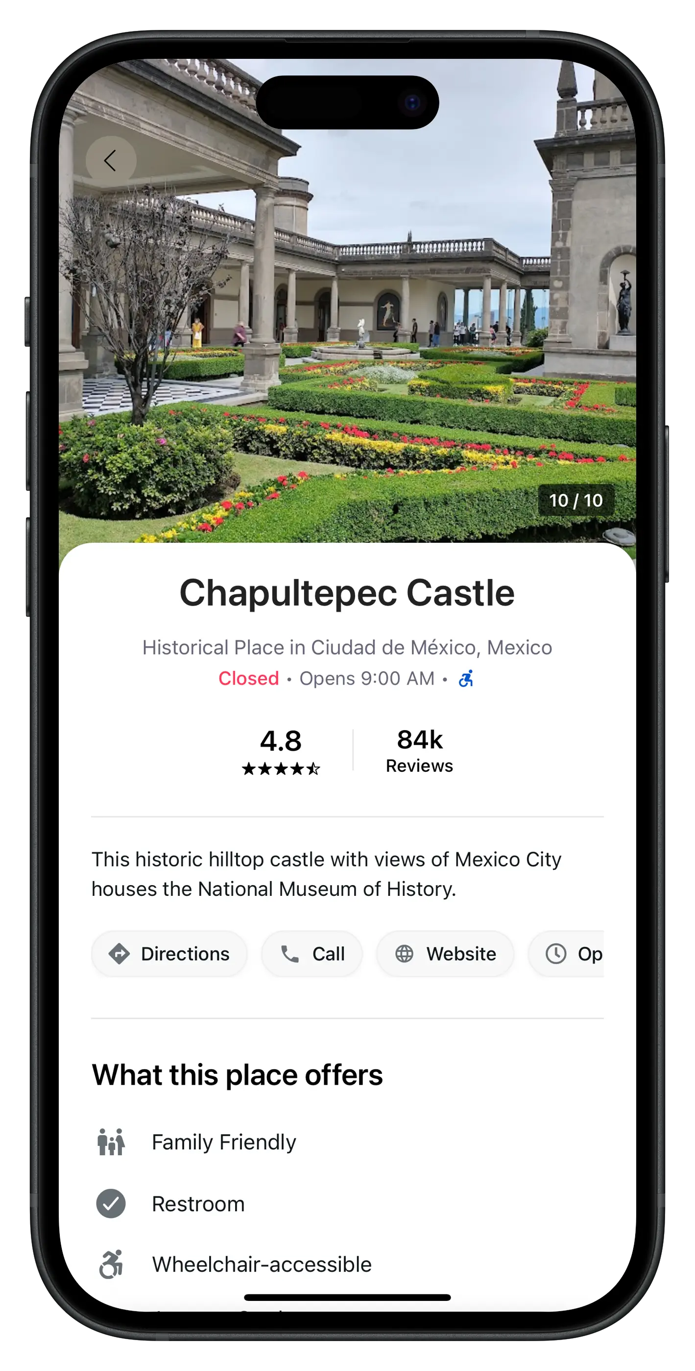 App screenshot - Chapeltepec Castle